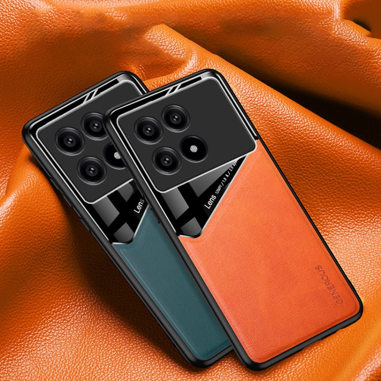 For Xiaomi Redmi K70 All-inclusive Leather Organic Glass Phone Case with Metal Iron Sheet(Blue) - Xiaomi Cases by PMC Jewellery | Online Shopping South Africa | PMC Jewellery | Buy Now Pay Later Mobicred