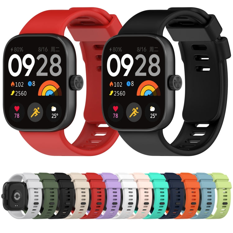 For Redmi Watch 4 Solid Color Silicone Sports Watch Band(Black) - Watch Bands by PMC TechLife | Online Shopping South Africa | PMC TechLife