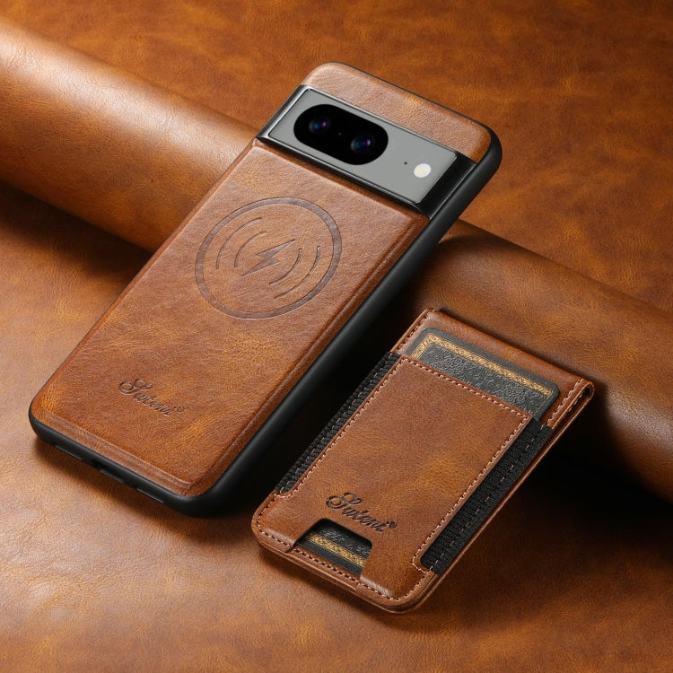 For Google Pixel 7 Suteni H17 Oil Eax Leather Detachable Wallet Phone Case(Brown) - free shipping - PMC Jewellery - Order now!
