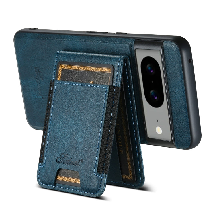For Google Pixel 6 Suteni H17 Oil Eax Leather Detachable Wallet Phone Case(Blue) - free shipping - PMC Jewellery - Order now!