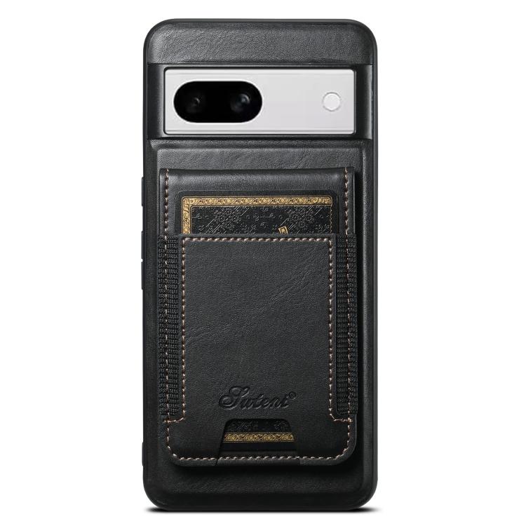 For Google Pixel 8a Suteni H17 Oil Eax Leather Detachable Wallet Phone Case(Black) - Google Cases by Suteni | Online Shopping South Africa | PMC TechLife | Buy Now Pay Later Mobicred
