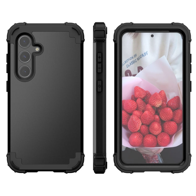 For Samsung Galaxy S24+ 5G 3 in 1 Silicone Hybrid PC Shockproof Phone Case(Black) - Galaxy S24+ 5G Cases by PMC TechLife | Online Shopping South Africa | PMC TechLife