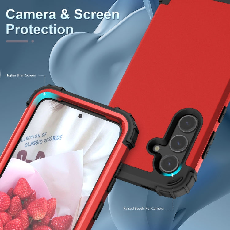 For Samsung Galaxy S24+ 5G 3 in 1 Silicone Hybrid PC Shockproof Phone Case(Red) - free shipping - PMC TechLife - Order now!
