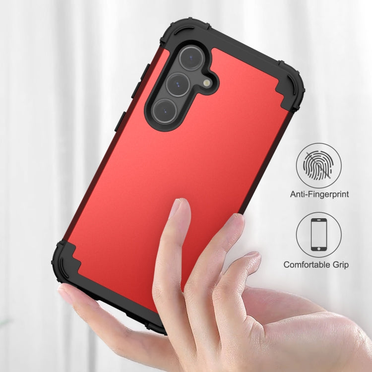 For Samsung Galaxy S24+ 5G 3 in 1 Silicone Hybrid PC Shockproof Phone Case(Red) - free shipping - PMC TechLife - Order now!