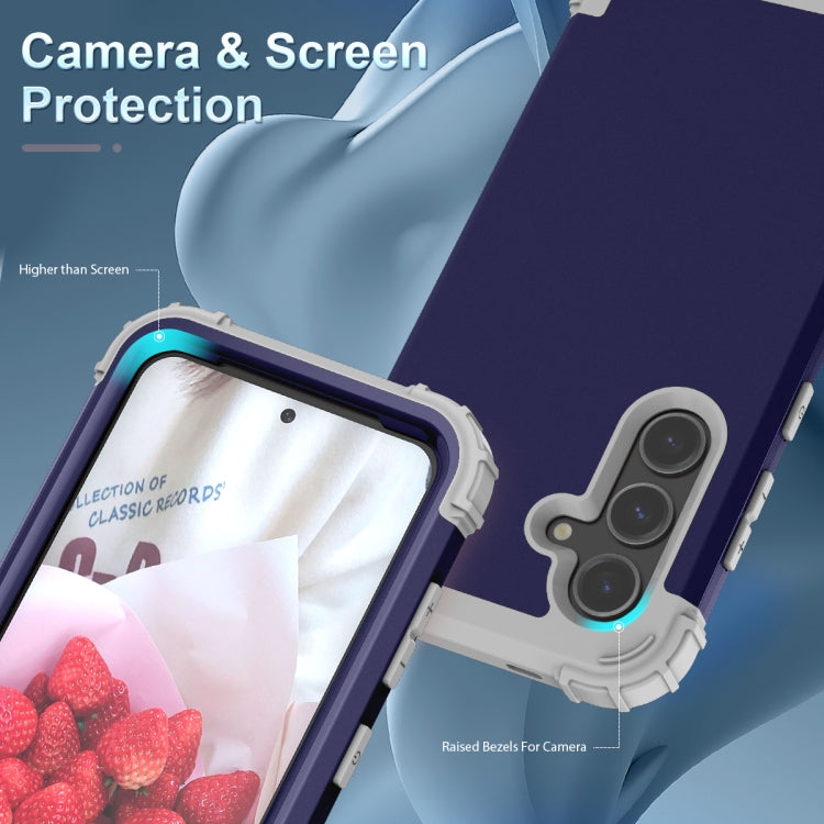 For Samsung Galaxy S24+ 5G 3 in 1 Silicone Hybrid PC Shockproof Phone Case(Blue) - Galaxy S24+ 5G Cases by PMC TechLife | Online Shopping South Africa | PMC TechLife