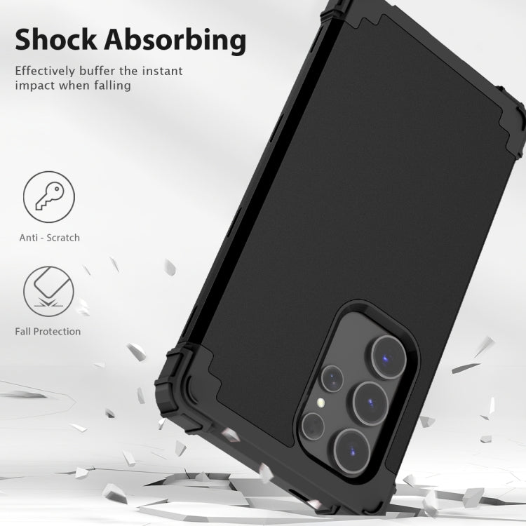 For Samsung Galaxy S24 Ultra 5G 3 in 1 Silicone Hybrid PC Shockproof Phone Case(Black) - Galaxy S24 Ultra 5G Cases by PMC TechLife | Online Shopping South Africa | PMC TechLife