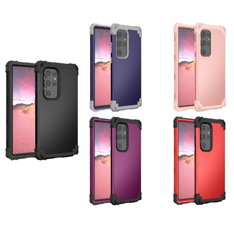 For Samsung Galaxy S24 Ultra 5G 3 in 1 Silicone Hybrid PC Shockproof Phone Case(Black) - Galaxy S24 Ultra 5G Cases by PMC TechLife | Online Shopping South Africa | PMC TechLife