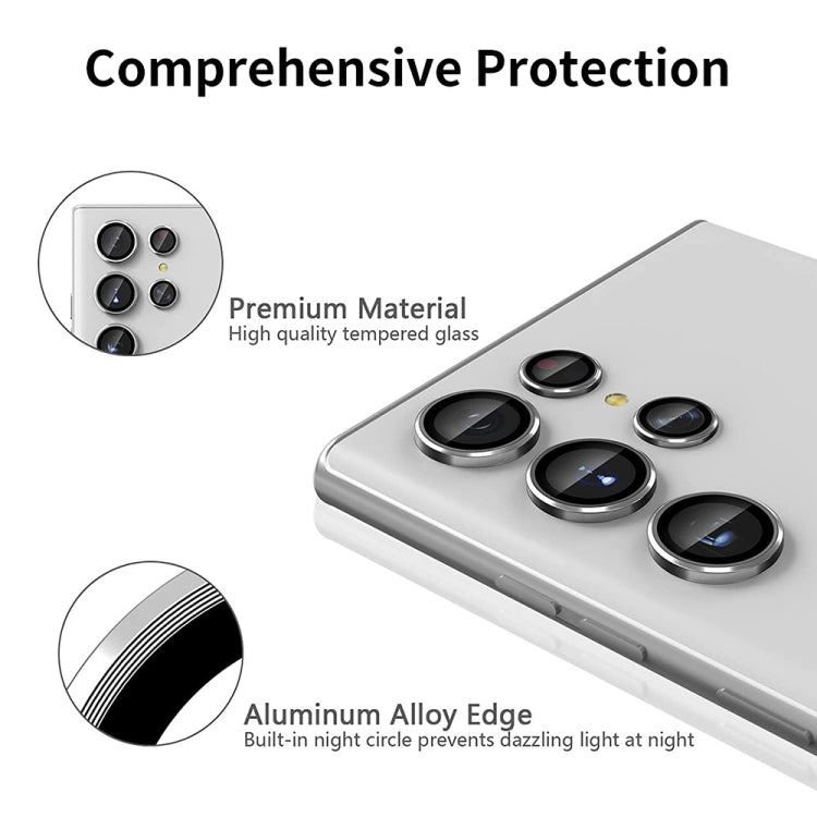For Samsung Galaxy S24 Ultra 5G ENKAY Hat-Prince 9H Rear Camera Lens Aluminium Alloy Tempered Glass Film(Black) - free shipping - PMC TechLife - Order now!