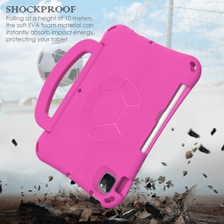 For iPad Pro 11 2024 Handle Football Shaped EVA Shockproof Tablet Case(Rose Red) - iPad Pro 11 2024 Cases by PMC TechLife | Online Shopping South Africa | PMC TechLife | Buy Now Pay Later Mobicred
