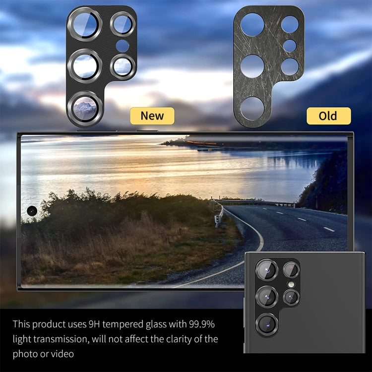 For Samsung Galaxy S24 Ultra 5G ENKAY Hat-Prince 9H Rear Camera Lens Aluminium Alloy Tempered Glass Film(Black) - free shipping - PMC Jewellery - Order now!