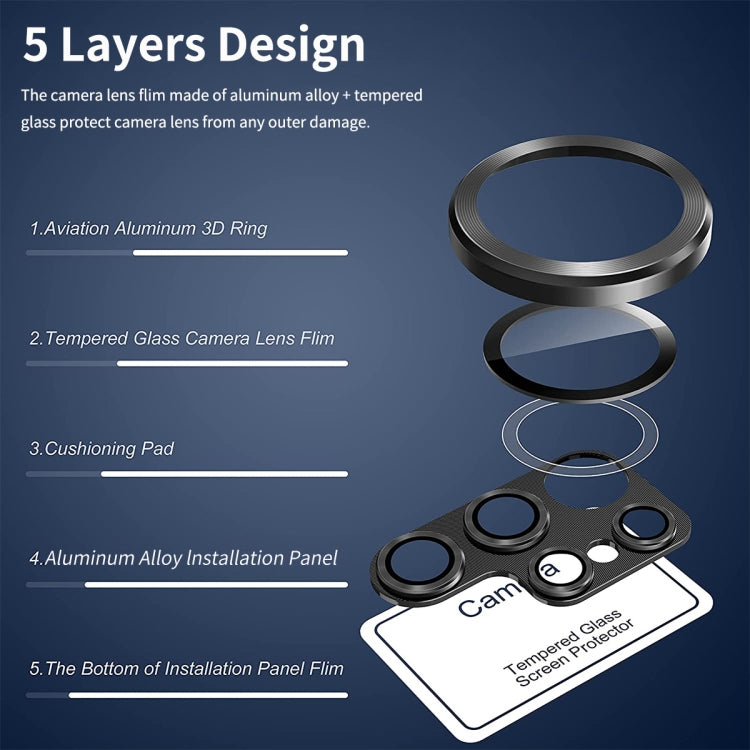 For Samsung Galaxy S24 Ultra 5G ENKAY Hat-Prince 9H Rear Camera Lens Aluminium Alloy Tempered Glass Film(Silver) - free shipping - PMC Jewellery - Order now!