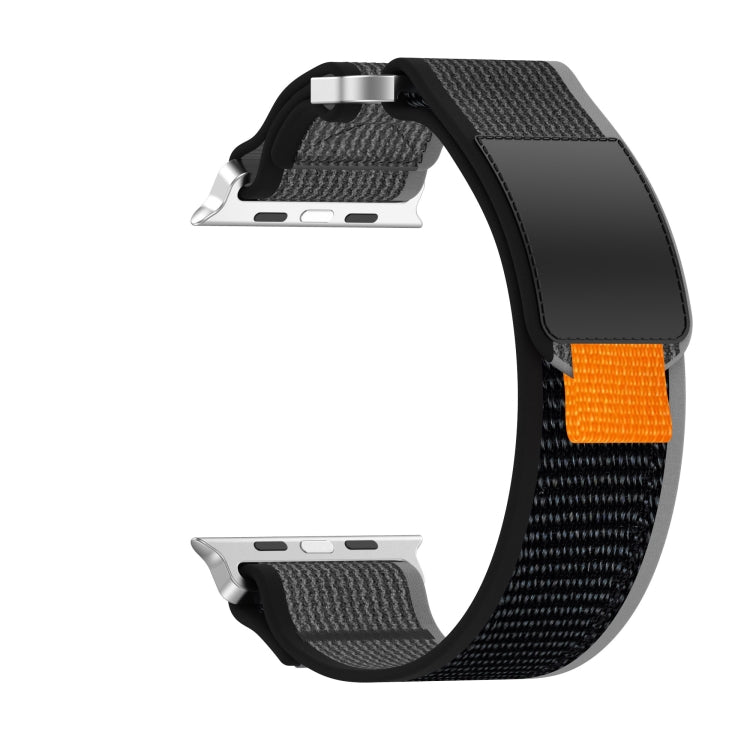 For Apple Watch Ultra 2 49mm Double Hook and Loop Faster Nylon Watch Band(Black+Grey) - Watch Bands by PMC TechLife | Online Shopping South Africa | PMC TechLife