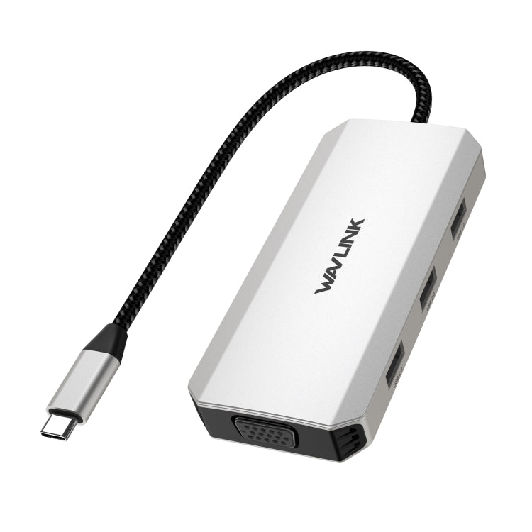 WAVLINK WL-UMD307 Type-C to 2DP + 4K HD + VGA + 3 x USB2.0 HUB Docking Station - free shipping - PMC Jewellery - Order now!