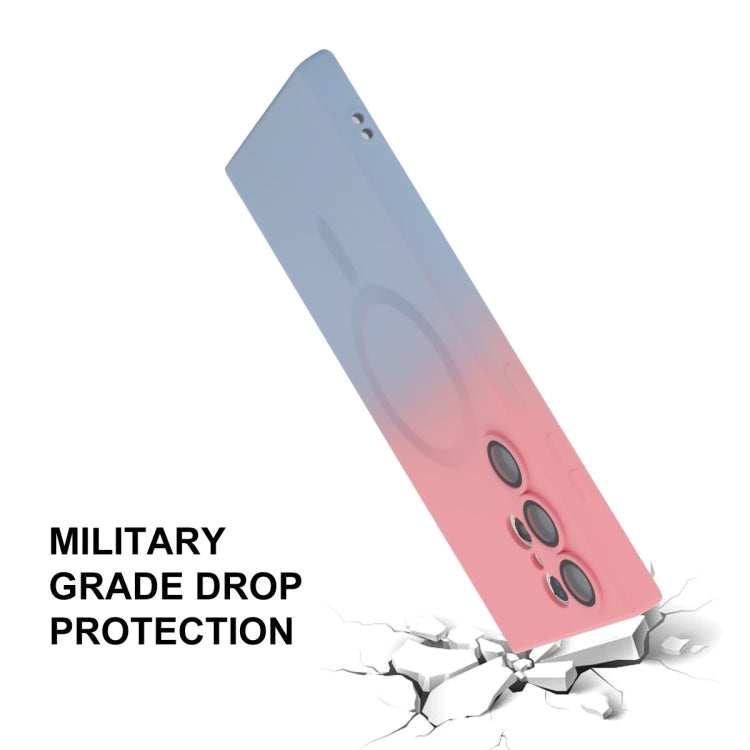 For Samsung Galaxy S23 Ultra 5G ENKAY Hat-Prince MagSafe Rainbow Gradient Silicone Phone Case with Lens Film(Orange Yellow) - free shipping - PMC TechLife - Order now!