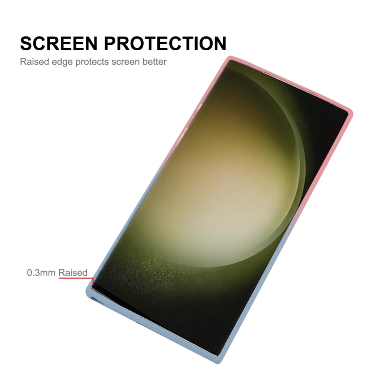 For Samsung Galaxy S24 Ultra 5G ENKAY Hat-Prince MagSafe Rainbow Gradient Silicone Phone Case with Lens Film(Green Blue) - free shipping - PMC TechLife - Order now!