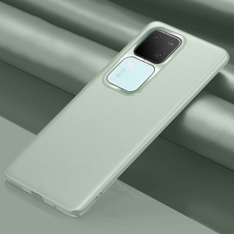 For vivo S18 Plain-Leather All-inclusive Shockproof Phone Case(Green) - S18 Cases by PMC TechLife | Online Shopping South Africa | PMC TechLife | Buy Now Pay Later Mobicred