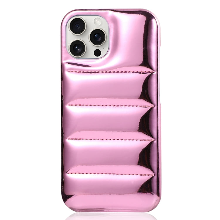 For iPhone 15 Pro Laser Aurora Down Jacket All-inclusive Phone Case(Pink) - iPhone 15 Pro Cases by PMC TechLife | Online Shopping South Africa | PMC TechLife | Buy Now Pay Later Mobicred