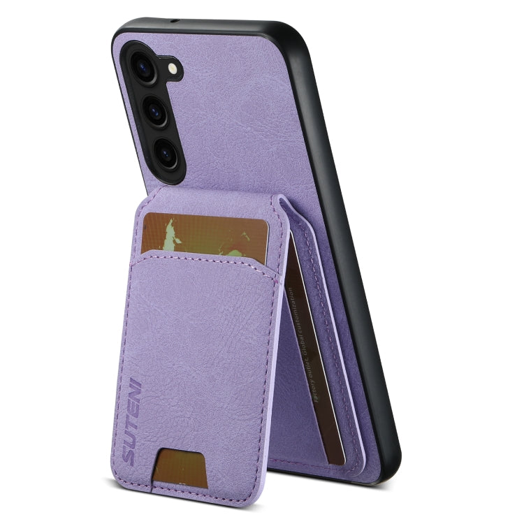 For Samsung Galaxy S24+ 5G Suteni H02 Litchi Leather Card Wallet Stand Back Phone Case(Purple) - free shipping - PMC Jewellery - Order now!