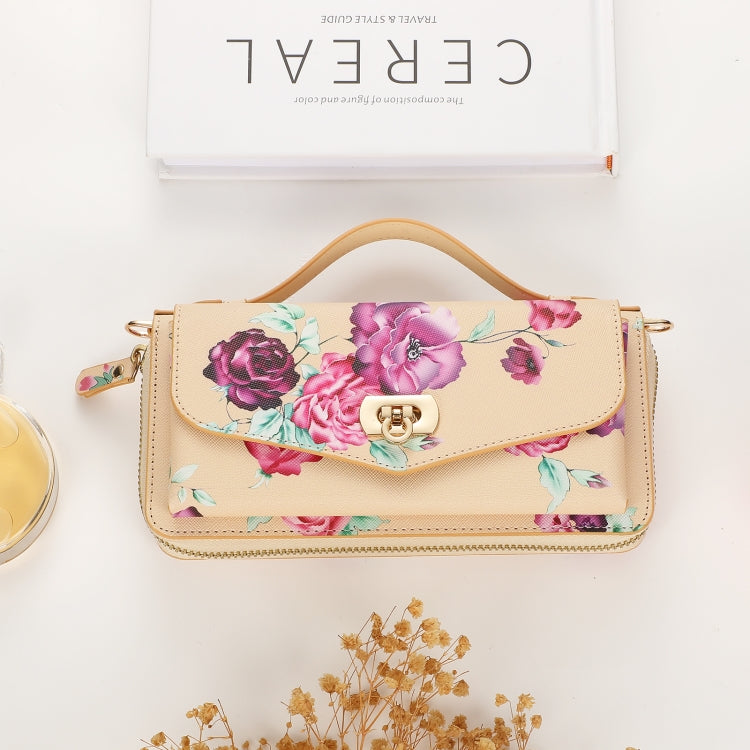 For Samsung Galaxy S24 5G Flower Multi-functional Crossbody Zipper Wallet Leather Phone Case(Yellow) - Galaxy S24 5G Cases by PMC Jewellery | Online Shopping South Africa | PMC Jewellery | Buy Now Pay Later Mobicred