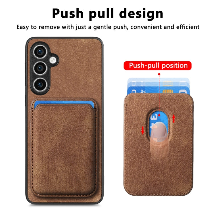 For Samsung Galaxy S23 FE 5G Retro Leather Card Bag Magnetic Phone Case(Brown) - Galaxy S23 FE 5G Cases by PMC TechLife | Online Shopping South Africa | PMC TechLife