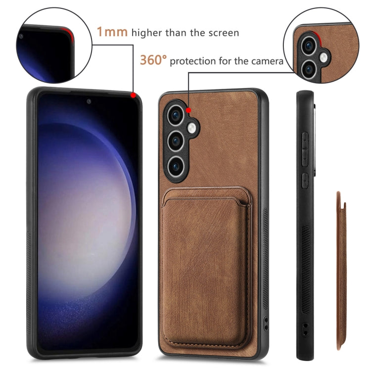 For Samsung Galaxy S23 FE 5G Retro Leather Card Bag Magnetic Phone Case(Brown) - Galaxy S23 FE 5G Cases by PMC TechLife | Online Shopping South Africa | PMC TechLife