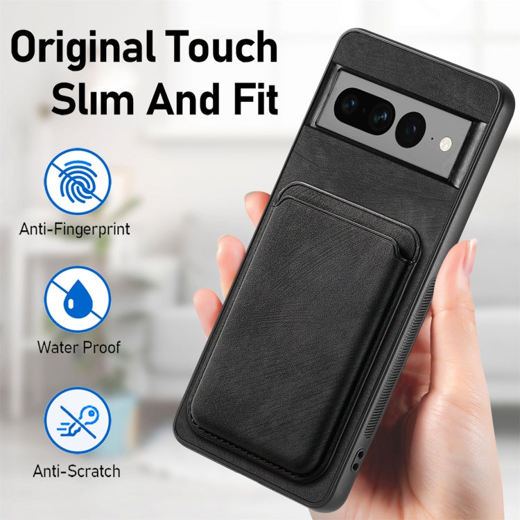 For Google Pixel 7 Pro Retro Leather Card Bag Magnetic Phone Case(Black) - Google Cases by PMC TechLife | Online Shopping South Africa | PMC TechLife