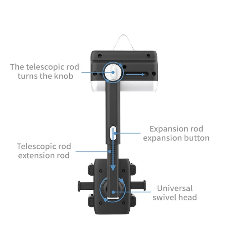 H23-8 New Multifunction Rearview Mirror Phone Holder Rotatable Retractable Phone Mount - Car Holders by PMC TechLife | Online Shopping South Africa | PMC TechLife | Buy Now Pay Later Mobicred