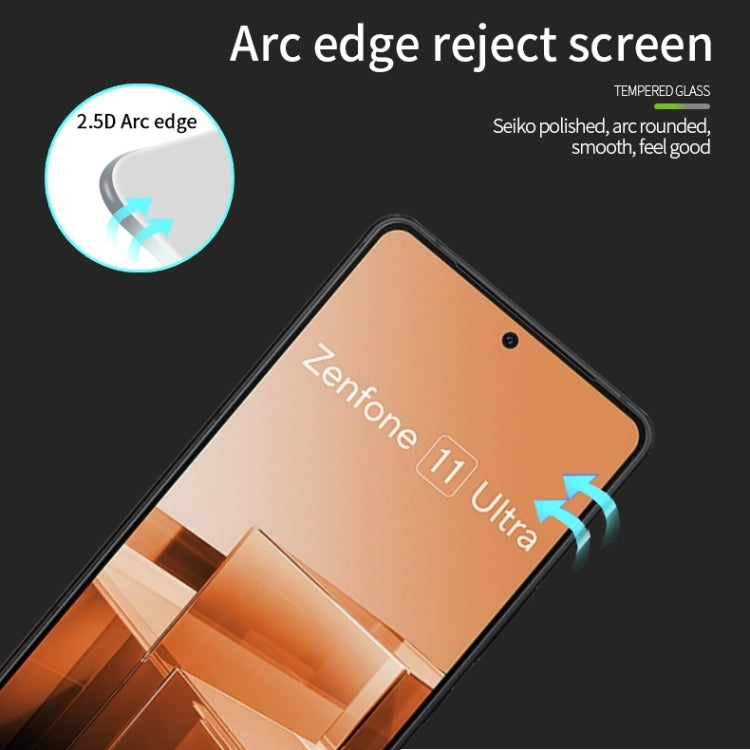 For Asus Zenfone 11 Ultra MOFI 9H 2.5D Full Screen Tempered Glass Film(Black) - ASUS Tempered Glass by MOFI | Online Shopping South Africa | PMC TechLife | Buy Now Pay Later Mobicred