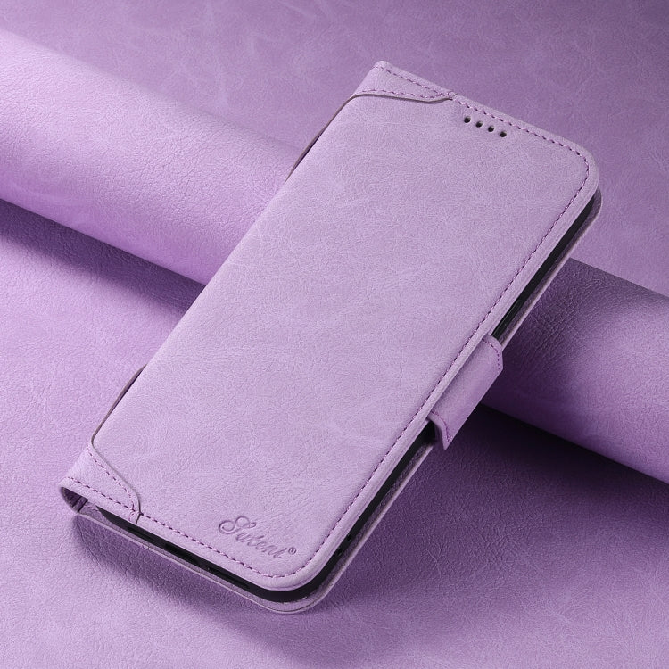 For iPhone 12 / 12 Pro SUTENI J07 Multifunctional Horizontal Flip Magsafe Leather Phone Case(Purple) - free shipping - PMC Jewellery - Order now!