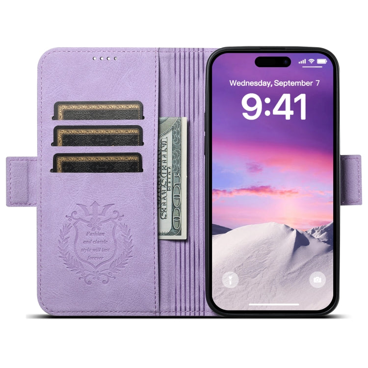 For iPhone 12 / 12 Pro SUTENI J07 Multifunctional Horizontal Flip Magsafe Leather Phone Case(Purple) - free shipping - PMC Jewellery - Order now!