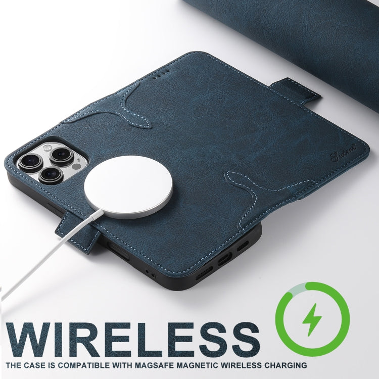 For iPhone 16 SUTENI J07 Multifunctional Horizontal Flip Magsafe Leather Phone Case(Blue) - iPhone 16 Cases by Suteni | Online Shopping South Africa | PMC Jewellery | Buy Now Pay Later Mobicred