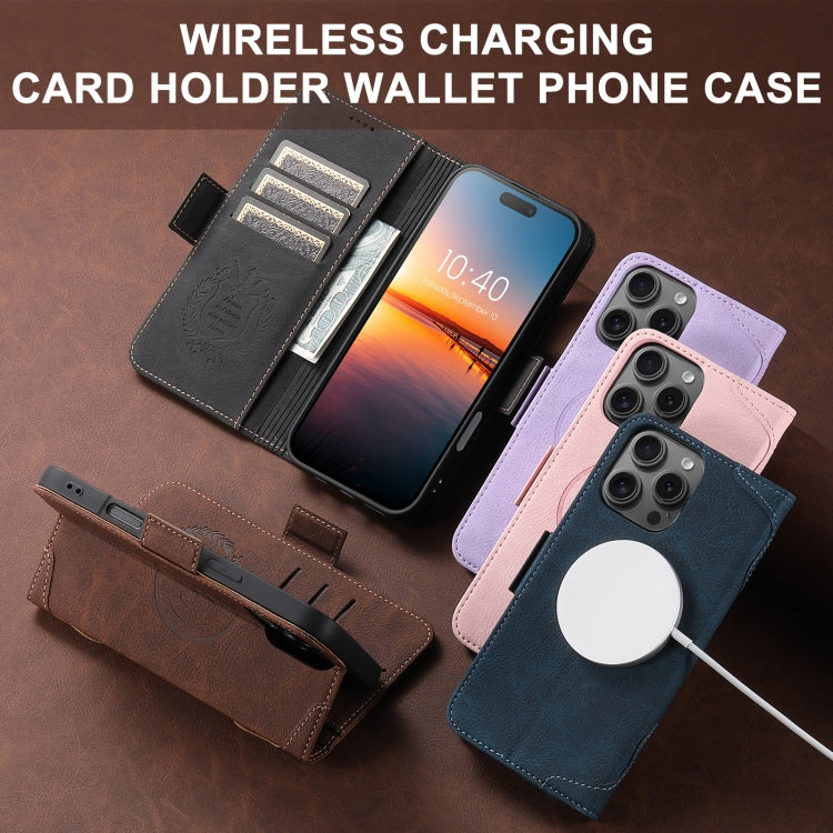 For iPhone 15 Pro SUTENI J07 Multifunctional Horizontal Flip Magsafe Leather Phone Case(Black) - free shipping - PMC Jewellery - Order now!