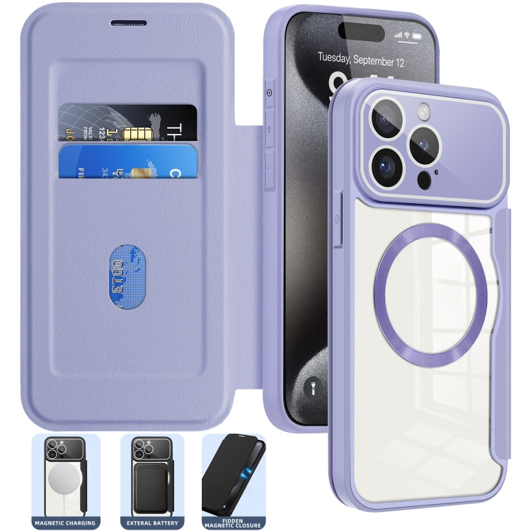 For iPhone 15 Colored Shield MagSafe Magnetic RFID Anti-theft Leather Phone Case(Blue) - iPhone 15 Cases by PMC TechLife | Online Shopping South Africa | PMC TechLife | Buy Now Pay Later Mobicred