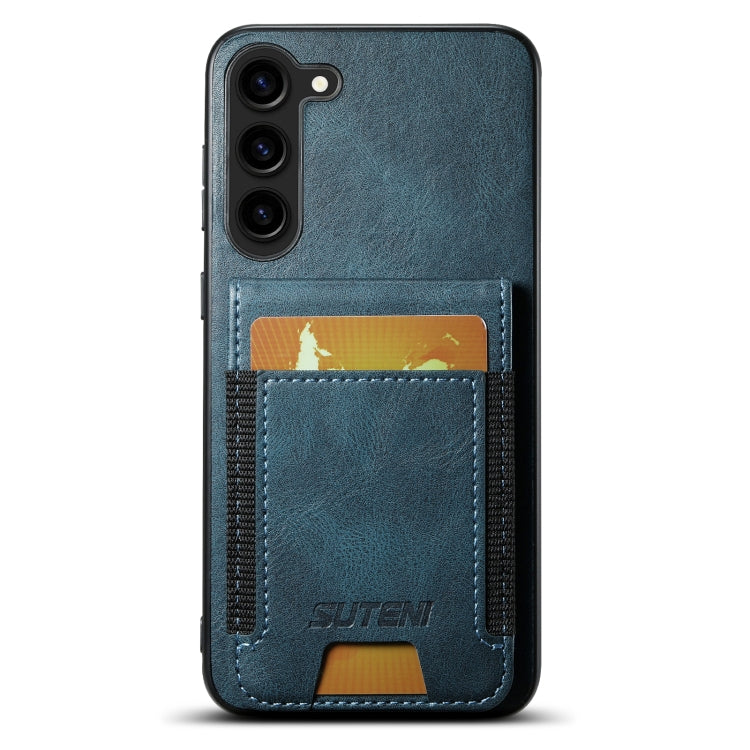 For Samsung Galaxy S24+ 5G Suteni H03 Oil Wax Leather Wallet Stand Back Phone Case(Blue) - free shipping - PMC Jewellery - Order now!