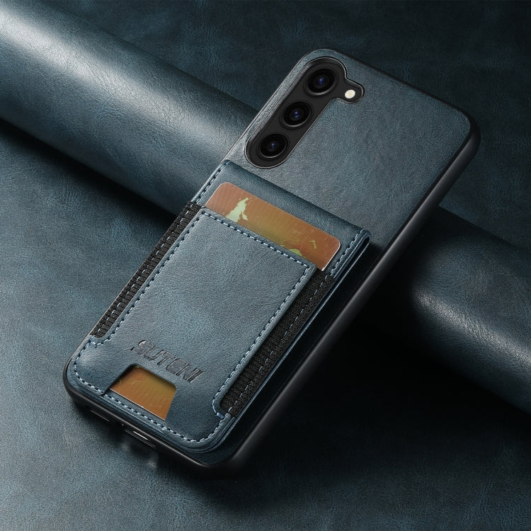 For Samsung Galaxy S24+ 5G Suteni H03 Oil Wax Leather Wallet Stand Back Phone Case(Blue) - free shipping - PMC Jewellery - Order now!