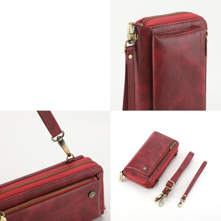 For Samsung Galaxy S24 Ultra 5G Crossbody Multi-functional Zipper Wallet Leather Phone Case(Red) - Galaxy S24 Ultra 5G Cases by PMC Jewellery | Online Shopping South Africa | PMC Jewellery | Buy Now Pay Later Mobicred