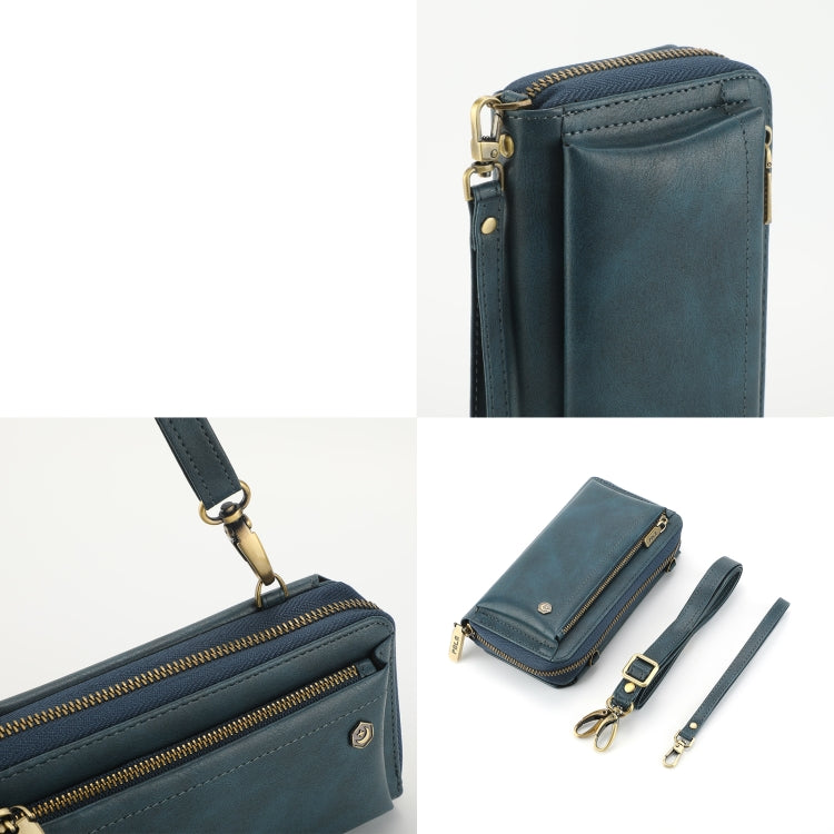 For Samsung Galaxy S24 5G Crossbody Multi-functional Zipper Wallet Leather Phone Case(Green) - Galaxy S24 5G Cases by PMC Jewellery | Online Shopping South Africa | PMC Jewellery | Buy Now Pay Later Mobicred