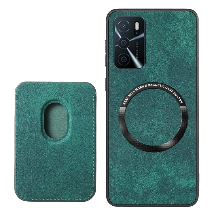 For OPPO A58 4G Retro Leather Card Bag Magnetic Phone Case(Green) - OPPO Cases by PMC TechLife | Online Shopping South Africa | PMC TechLife | Buy Now Pay Later Mobicred