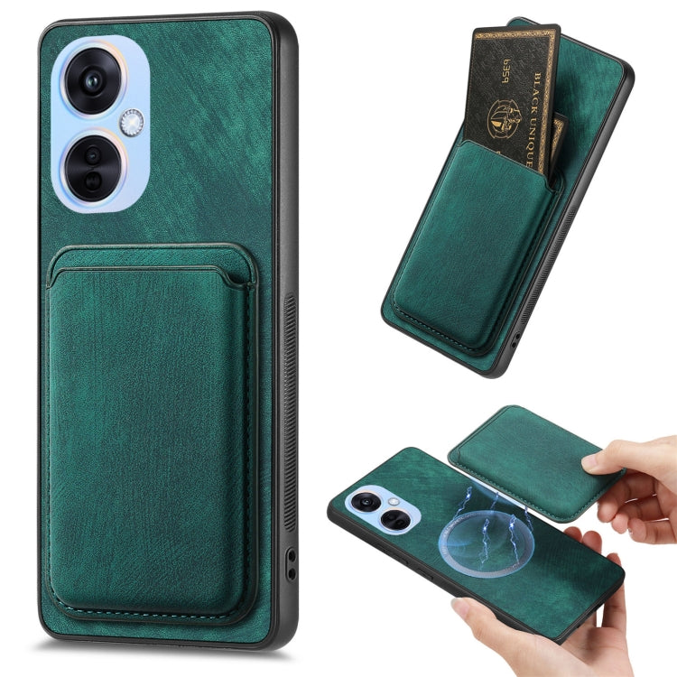 For OPPO K11X 5G Retro Leather Card Bag Magnetic Phone Case(Green) - OPPO Cases by PMC TechLife | Online Shopping South Africa | PMC TechLife | Buy Now Pay Later Mobicred