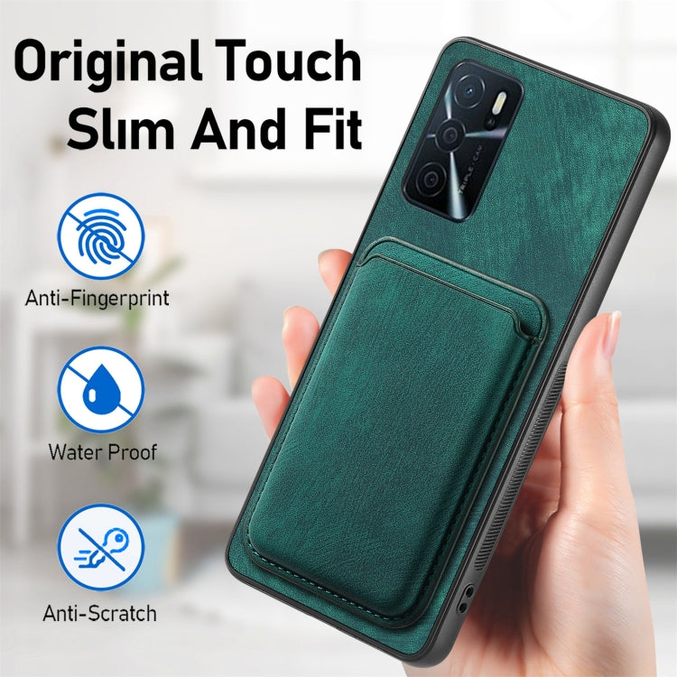 For OPPO A57 5G Retro Leather Card Bag Magnetic Phone Case(Green) - OPPO Cases by PMC TechLife | Online Shopping South Africa | PMC TechLife | Buy Now Pay Later Mobicred