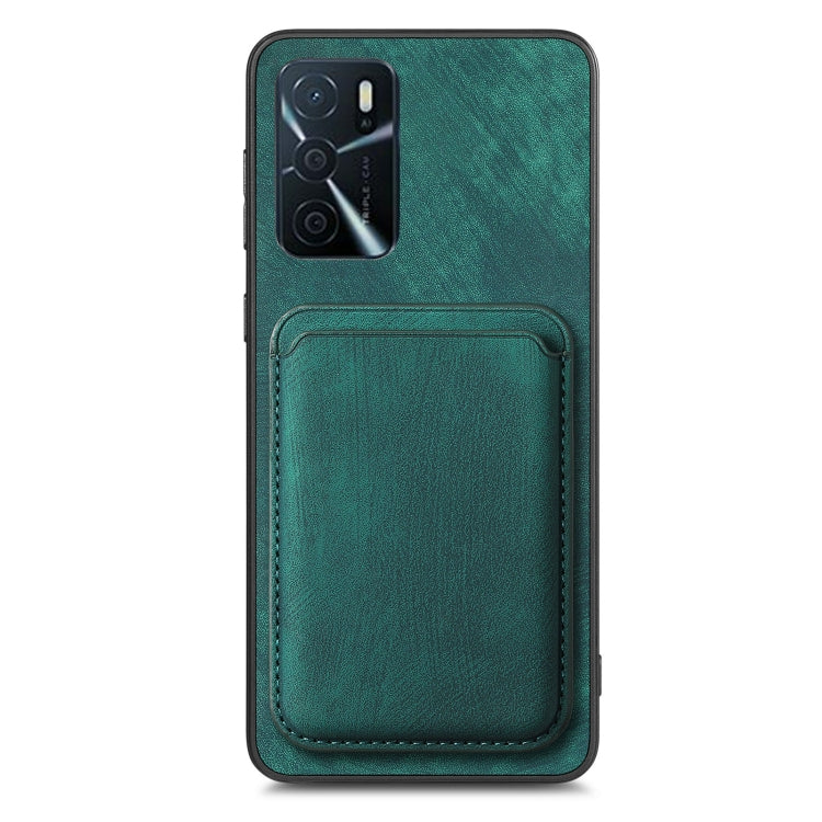 For OPPO A16 Retro Leather Card Bag Magnetic Phone Case(Green) - OPPO Cases by PMC TechLife | Online Shopping South Africa | PMC TechLife | Buy Now Pay Later Mobicred