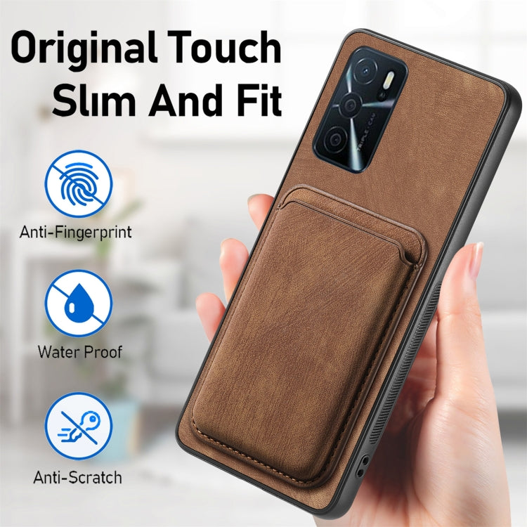For OPPO Reno6 Pro 5G Retro Leather Card Bag Magnetic Phone Case(Brown) - OPPO Cases by PMC TechLife | Online Shopping South Africa | PMC TechLife | Buy Now Pay Later Mobicred