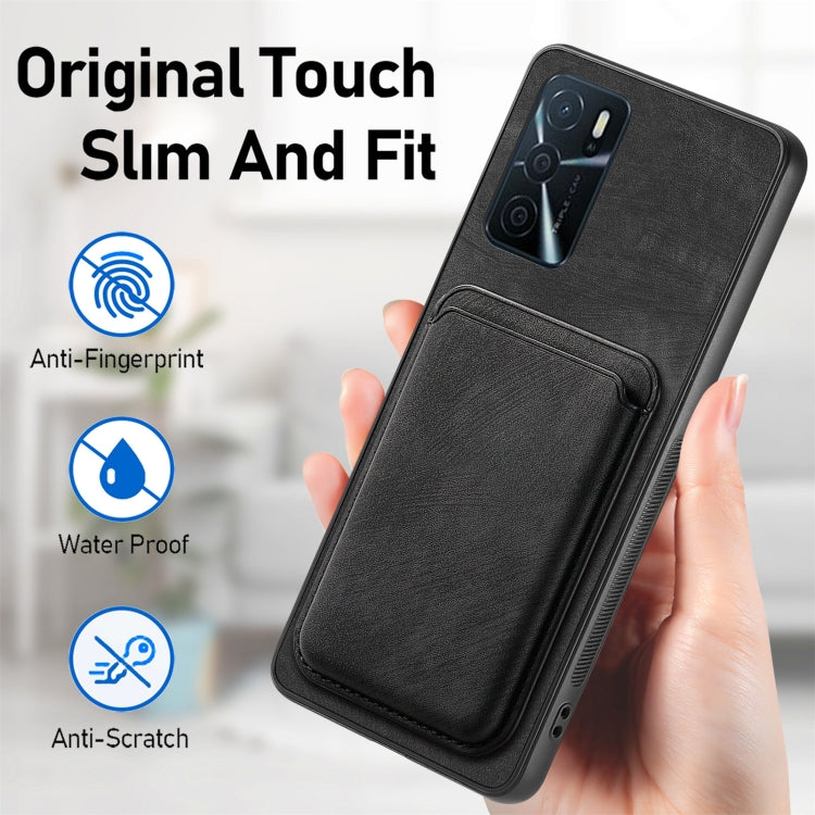For OPPO A5 Retro Leather Card Bag Magnetic Phone Case(Black) - free shipping - PMC TechLife - Order now!