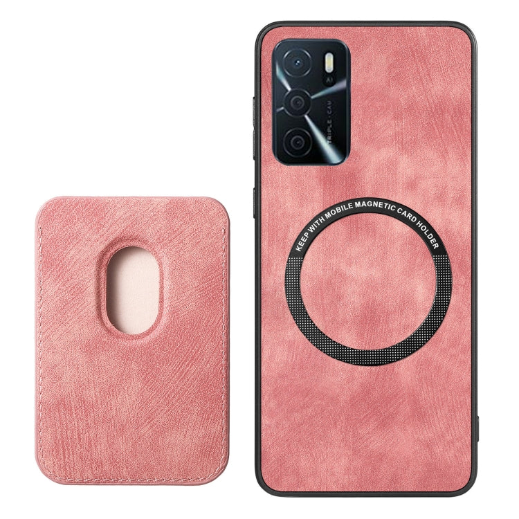 For OPPO A79 5G Retro Leather Card Bag Magnetic Phone Case(Pink) - free shipping - PMC TechLife - Order now!