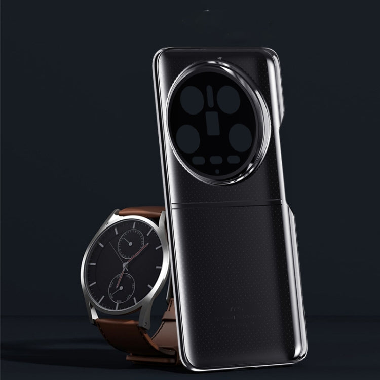 For Xiaomi 14 Ultra Electroplating Plain-leather All-inclusive Shockproof Phone Case(White) - 14 Ultra Cases by PMC TechLife | Online Shopping South Africa | PMC TechLife