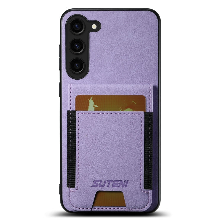 For Samsuny Galaxy S24+ 5G Suteni H03 Litchi Leather Card Bag Stand Back Phone Case(Purple) - free shipping - PMC Jewellery - Order now!