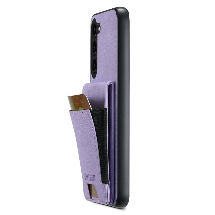 For Samsuny Galaxy S24+ 5G Suteni H03 Litchi Leather Card Bag Stand Back Phone Case(Purple) - free shipping - PMC Jewellery - Order now!