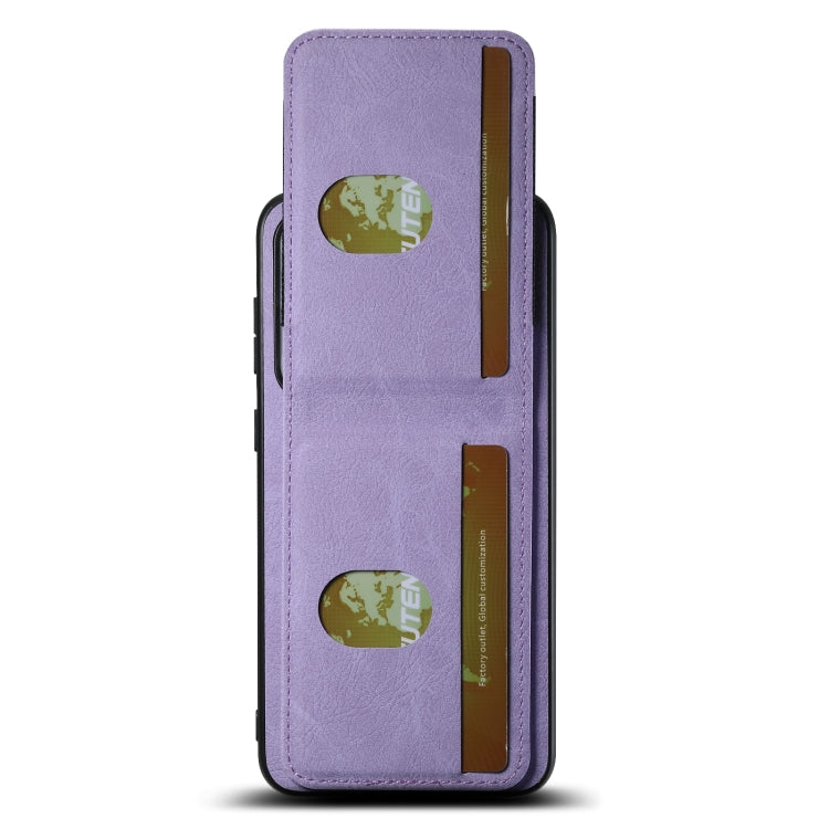 For Samsuny Galaxy S24+ 5G Suteni H03 Litchi Leather Card Bag Stand Back Phone Case(Purple) - free shipping - PMC Jewellery - Order now!