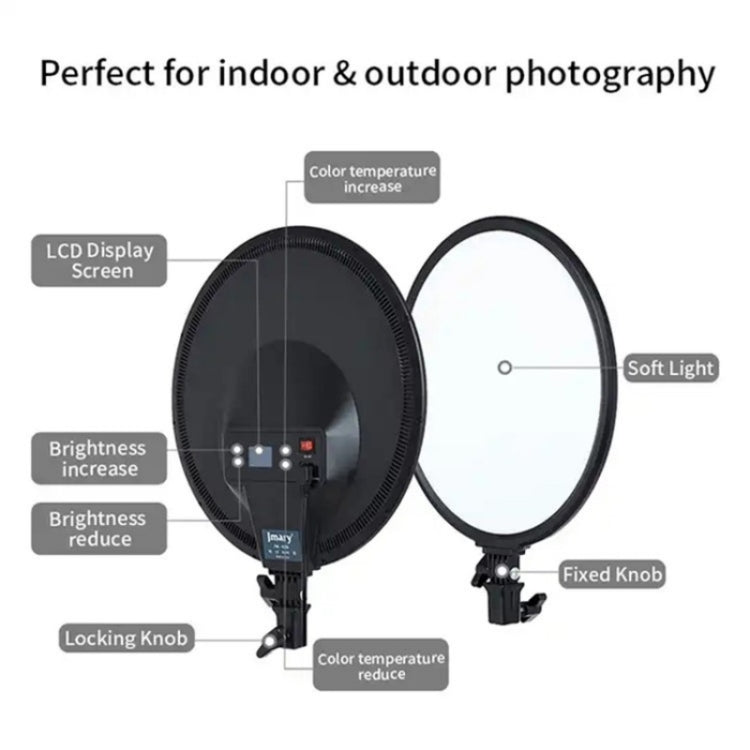 JMARY FM-15RS 40W Adjustable 15-inch Portrait Light Studio LED Round Fill Light(US Plug) - free shipping - PMC TechLife - Order now!