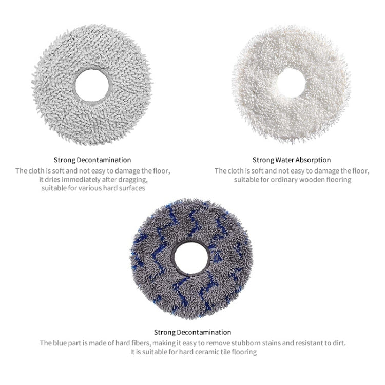 JUNSUNMAY 4pcs Washable Mop Pads Replacement for ECOVACS DEEBOT X1 Turbo / X2 Omni / T20 Pro(White) - free shipping - PMC TechLife - Order now!